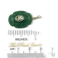 Load image into Gallery viewer, 14K Solid Yellow Gold Hand-Carved Green Jade Pendant