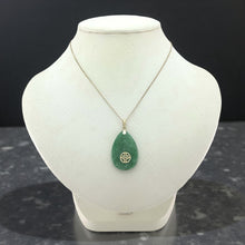 Load image into Gallery viewer, 14K Solid Yellow Gold Hand-Carved Jade Pendant