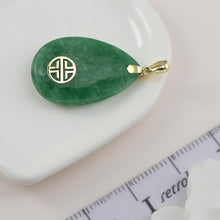 Load image into Gallery viewer, 14K Solid Yellow Gold Hand-Carved Jade Pendant
