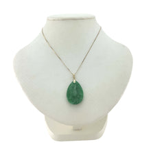 Load image into Gallery viewer, 14K Solid Yellow Gold Hand-Carved Jade Pendant