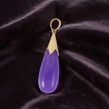 Load image into Gallery viewer, 14k Yellow Gold Drop Lavender Jade Pendant