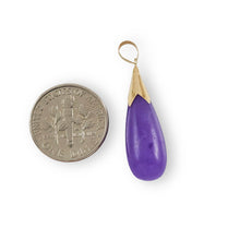 Load image into Gallery viewer, 14k Yellow Gold Drop Lavender Jade Pendant
