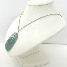 Load image into Gallery viewer, 2101464-Carvings-Dragon-Phoenix-Celadon-Green-Jade-14k-Pendant-Necklace