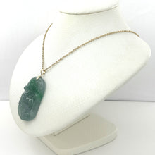 Load image into Gallery viewer, 2101466-Lovely-Hand-Carved-Horse-Celadon-Green-Jade-14k-Pendant-Necklace