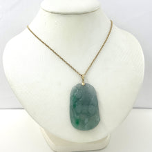 Load image into Gallery viewer, 2101466B-Lovely-Hand-Carved-Horse-Celadon-Green-Jade-14K-Pendant