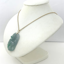 Load image into Gallery viewer, 2101466B-Lovely-Hand-Carved-Horse-Celadon-Green-Jade-14K-Pendant