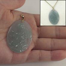 Load image into Gallery viewer, 2101467A-14k-Gold-Lovely-Hand-Carved-Hare-Celadon-Green-Jade-Pendant-Necklace