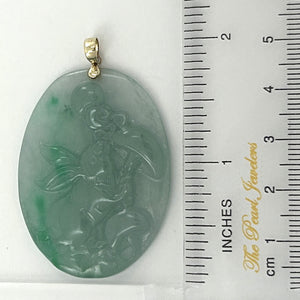 2101467C-14k-Gold-Lovely-Hand-Carved-Hare-Celadon-Green-Jade-Pendant