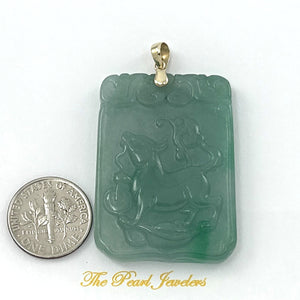 2101468D-Hand-Carved-Dog-Translucent-Green-Jade-14k-Gold-Pendant