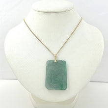 Load image into Gallery viewer, 2101468D-Hand-Carved-Dog-Translucent-Green-Jade-14k-Gold-Pendant