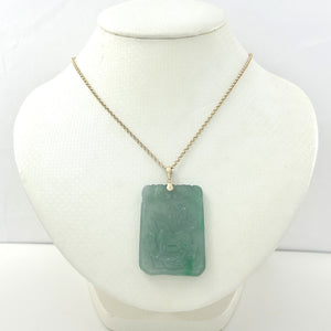 2101468D-Hand-Carved-Dog-Translucent-Green-Jade-14k-Gold-Pendant