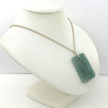 Load image into Gallery viewer, 2101468D-Hand-Carved-Dog-Translucent-Green-Jade-14k-Gold-Pendant