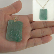 Load image into Gallery viewer, 2101468D-Hand-Carved-Dog-Translucent-Green-Jade-14k-Gold-Pendant