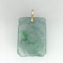 Load image into Gallery viewer, 2101468E-Hand-Carved-Dog-Translucent-Jade-14k-Gold-Pendant