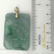 Load image into Gallery viewer, 2101468E-Hand-Carved-Dog-Translucent-Jade-14k-Gold-Pendant