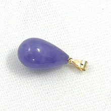 Load image into Gallery viewer, 2101472B-Raindrop-Lavender-Jade-Real-14k-Gold-Pendant