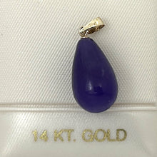 Load image into Gallery viewer, 2101472D-Raindrop-Lavender-Jade-14k-Gold-Pendant-Necklace