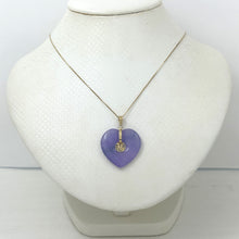 Load image into Gallery viewer, 2101502-14k-Gold-Joy-Heart-Shaped-Lavender-Jade-Love-Pendant-Necklace