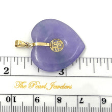 Load image into Gallery viewer, 14k Solid Yellow Gold Heart Shaped Lavender Jade Love Pendant