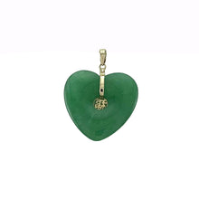 Load image into Gallery viewer, 14K Solid Gold Heart-Shaped Green Jade Love Pendant