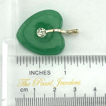 Load image into Gallery viewer, 14K Solid Gold Heart-Shaped Green Jade Love Pendant