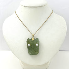 Load image into Gallery viewer, 2101771-Hand-Carved-Hawaiian-Tiki-Gods-Carving-New-Jade-Pendant