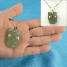 Load image into Gallery viewer, 2101771-Hand-Carved-Hawaiian-Tiki-Gods-Carving-New-Jade-Pendant