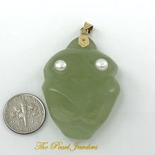 Load image into Gallery viewer, 2101772-Hawaiian-Tiki-Gods-Carving-New-Jade-Pendant-14k-Gold