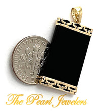 Load image into Gallery viewer, 14KT Yellow Gold Greek Key Bar Black Onyx Board Pendant Necklace