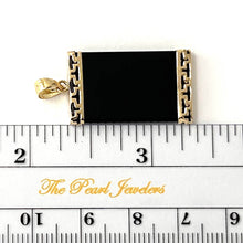 Load image into Gallery viewer, 14KT Yellow Gold Greek Key Bar Black Onyx Board Pendant Necklace