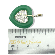 Load image into Gallery viewer, 14K Solid Gold Heart-Shaped Green Jade Love Pendant