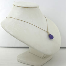 Load image into Gallery viewer, 2110022-14k-Yellow-Gold-Hand-Craved-Raindrop-Lavender-Jade-Pendant