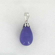 Load image into Gallery viewer, 2110027-14k-White-Gold-Hand-Craved-Raindrop-Lavender-Jade-Pendant