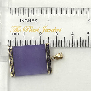 2121042 BOARD PURPLE JADE 14K YELLOW SOLID GOLD GREEK KEY DESIGN PENDANT