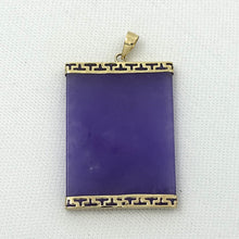 Load image into Gallery viewer, 2121782-Rectangle-Lavender-Jade-Board-14k-Yellow-Solid-Gold-Pendant