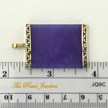 Load image into Gallery viewer, 2121782-Rectangle-Lavender-Jade-Board-14k-Yellow-Solid-Gold-Pendant