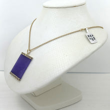 Load image into Gallery viewer, 2121782-Rectangle-Lavender-Jade-Board-14k-Yellow-Solid-Gold-Pendant