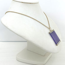 Load image into Gallery viewer, 2121782-Rectangle-Lavender-Jade-Board-14k-Yellow-Solid-Gold-Pendant