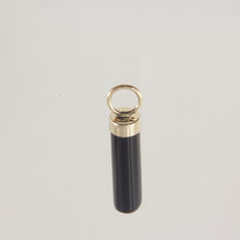 Load image into Gallery viewer, 2186701-14k-Yellow-Gold-Hand-Carved-Tube-Black-Onyx-Pendant-Necklace