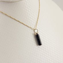 Load image into Gallery viewer, 2186701-14k-Yellow-Gold-Hand-Carved-Tube-Black-Onyx-Pendant-Necklace