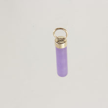 Load image into Gallery viewer, 2186702-14k-Yellow-Gold-Hand-Carved-Tube-Lavender-Jade-Pendant-Necklace