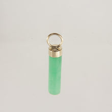 Load image into Gallery viewer, 2186703-14k-Yellow-Gold-Hand-Carved-Tube-Green-Jade-Pendant-Necklace