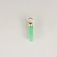 Load image into Gallery viewer, 2186703-14k-Yellow-Gold-Hand-Carved-Tube-Green-Jade-Pendant-Necklace