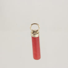 Load image into Gallery viewer, 2186704-14k-Yellow-Gold-Hand-Carved-Tube-Red-Jade-Pendant-Necklace