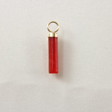 Load image into Gallery viewer, 2186704-14k-Yellow-Gold-Hand-Carved-Tube-Red-Jade-Pendant-Necklace