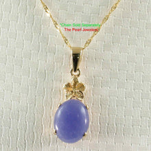 Load image into Gallery viewer, Hawaiian Plumeria Lavender Jade 14k Gold Pendant