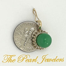 Load image into Gallery viewer, 2189993-14k-Solid-Yellow-Gold-Surrounded-Diamonds-Green-Jade-Pendant