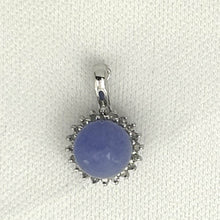 Load image into Gallery viewer, 2189997-14k-White-Gold-Surrounded-Diamonds-Lavender-Jade-Pendant