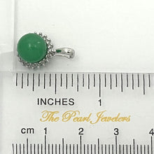 Load image into Gallery viewer, 2189998-14k-White-Gold-Surrounded-Diamonds-Green-Jade-Pendant