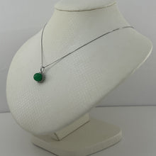 Load image into Gallery viewer, 2189998-14k-White-Gold-Surrounded-Diamonds-Green-Jade-Pendant